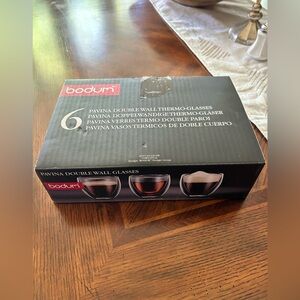 6 Bodum double walled espresso cups 2.7 ounces